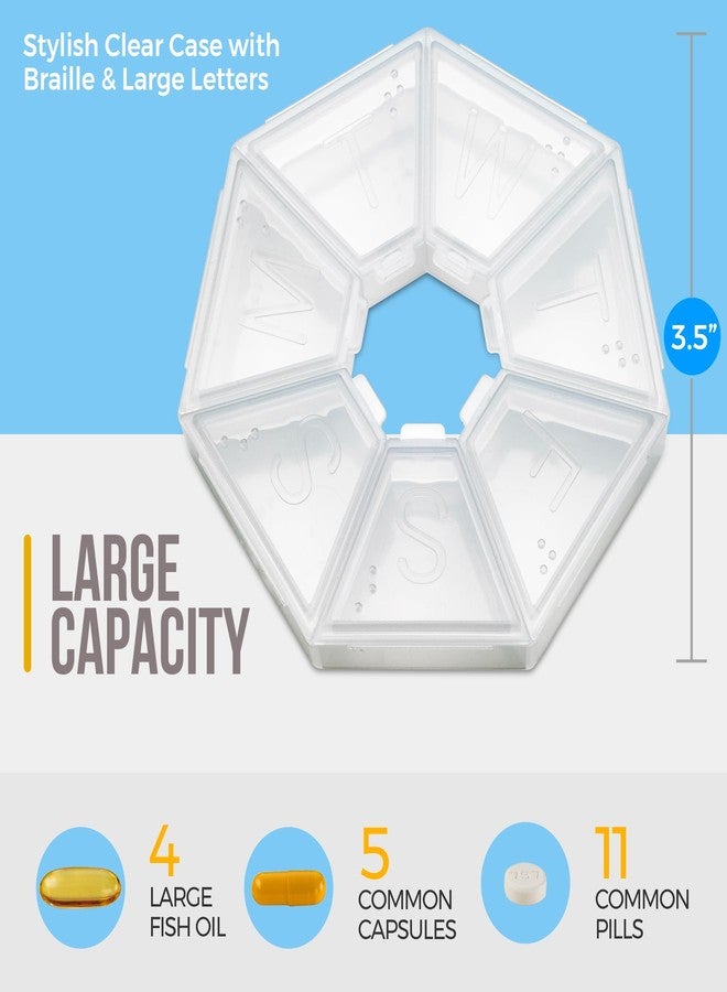 ميدكا منظم حبوب أسبوعي شفاف من MEDca، مكون من 7 جوانب، سداسي الشكل، لتذكيرك بتناول الأدوية - Image 3